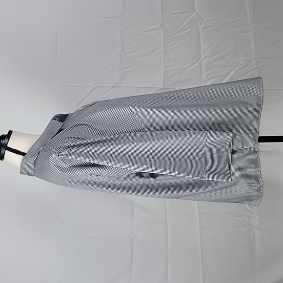 Liz Claiborne Size 2X Black White Gingham Check 3/4 Sleeve Button Front Blouse - Picture 5 of 12